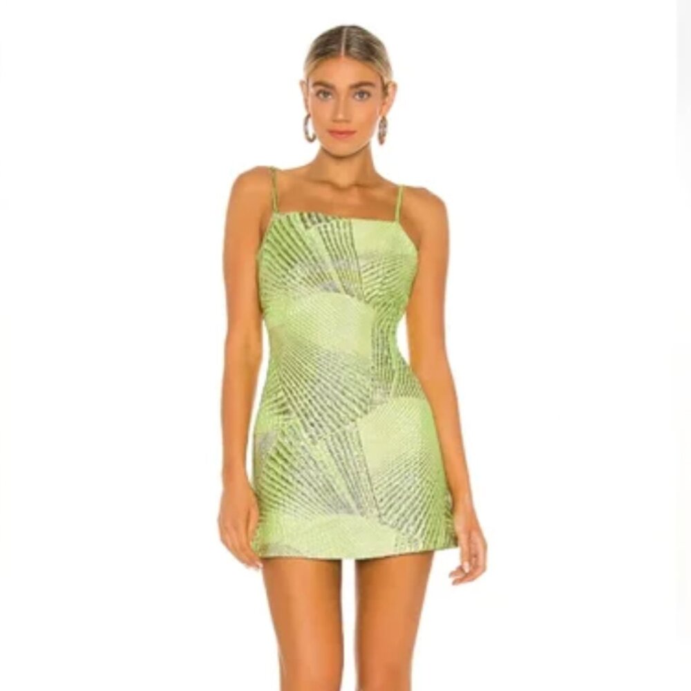 The Bar | Dresses | The Bar Logan Dress Green Lime Metallic